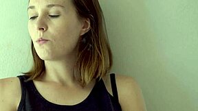 that hot petite brunette with blue eyes smokes and teases like a voyeur dream.