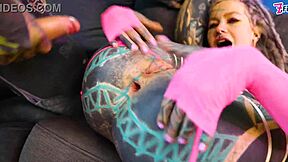 thick monster cock slams deep destroying petite goth teen's tight asshole rough