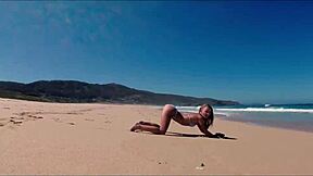 Sasha Ikeyeva Bikini Ass Tease on Spanish Doninos Beach