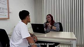 colombian milf principal fucks student's BIG COCK office