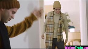 Hot stepmoms fuck stepsons to keep them warm