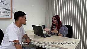 colombian milf principal fucks student's BIG COCK office