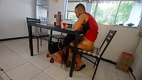 wife's hot friend teases me under table she had no clue as i fucked her tight