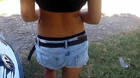 Ever watched that awesome brunette slammed doggystyle outdoors?