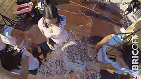 Abricoff Wet T-Shirt Lingerie Exhibitionist Milf Public Flashing