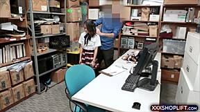 mall officer rips clothes fucks extra skinny asian teen on cctv hard