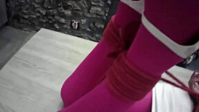 Ever seen a bound milf gag on balls like this?