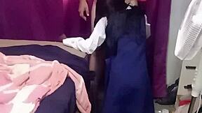 Sexy Petite Stepdaughter Kneels Sucking Stepdad's Cock Doggy Fucked