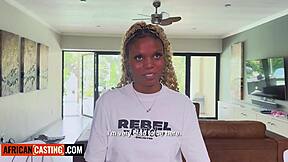 Fake Casting: Big Tits Ebony Teen Rammed by Huge White Cock!
