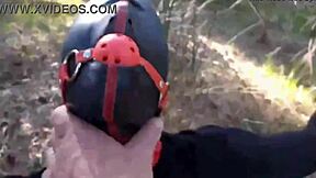 Ever seen a bound milf gag on balls like this?