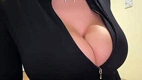 whoa check out my stepsister's huge milky natural tits on webcam