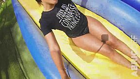 Abricoff Wet T-Shirt Lingerie Exhibitionist Milf Public Flashing