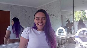 Petite Blonde Latina Sucks Brazilian Cock POV