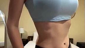 Stepsis big tits slamming huge dildo, you watching her squirt?