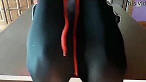 Ever seen a bound milf gag on balls like this?