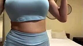 Stepsis big tits slamming huge dildo, you watching her squirt?