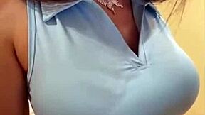 Stepsis big tits slamming huge dildo, you watching her squirt?