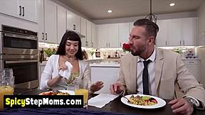 Petite pornstar little puck split by two cocks anal doggystyle threesome