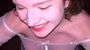Neighbor slut in miniskirt teases then rides cock hard, cum everywhere?