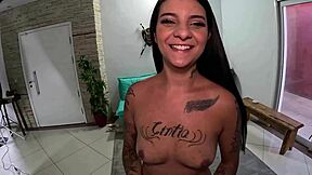 Two Brazilian Teens Play with Big Asses in Shower
