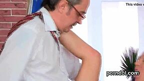 omg that pretty young nympho gets teased hard by the old guy nonstop