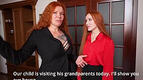 petite redhead teen babysitter endures intense anal threesome pov assfucking