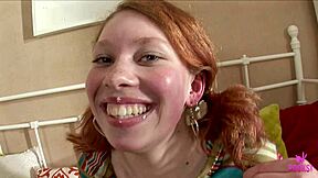 Sweet nymph Anna J rides Arthur's big cock deep inside