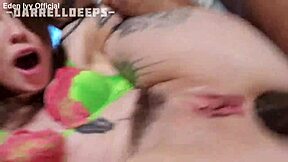 Eden's teen ass ready for monster black cock drilling deep?