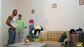 Daddy4k Trainer's Monster Cock Equipment Fills Cute Redhead Pigtails Girlfriend Pussy