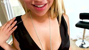 andrea acosta's cute petite latina pov blowjob swallows monster cum load down