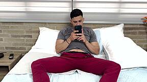 Curvy colombian big tits stepsis helps masturbating bro