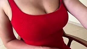 stepsis teases with big milky natural tits up close