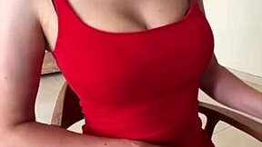 stepsis teases with big milky natural tits up close