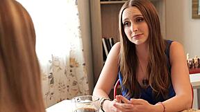 Lesbian BABE Dates Then LICKS PUSSY Of Brunette Cafe Clerk