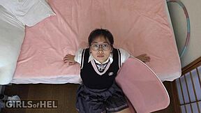 submissive japanese stepdaughter slave begs for monster cock deep in her hairless tight asshole