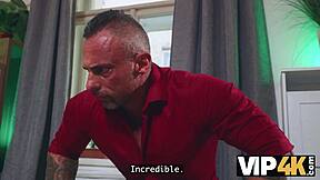 virtual game with girlfriend ends in real daddy creampie pussy pounding