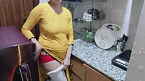i spot my horny stepmom bent over in kitchen and fuck her big tits hard