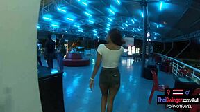 big ass thai gf rides monster cock homemade after karting date with boyfriend