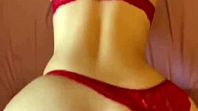 big ass college girl's red thong makes it pop? 🍑🔥