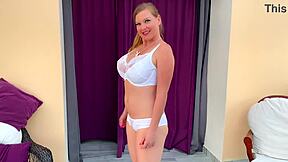 ohh white lingerie... slow strip till naked doll tease