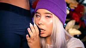 Colombian BBW Blonde Teases Boyfriend's Cock Over Boxer Shorts Seductively