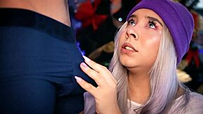 Colombian BBW Blonde Teases Boyfriend's Cock Over Boxer Shorts Seductively
