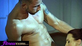 fit redhead charlie red spit roasted in gym threesome 💦😏