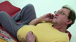 Perverted old man fucks stepdaughter hard cums face!