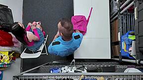 shoplifter teen do what we say or no freedom... milf boss joins office punishment 😈