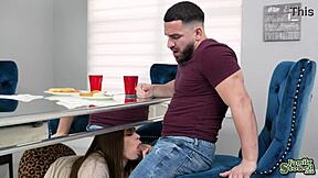 stepsiblings josie tucker peter green sneak under covers for rough doggystyle fuck