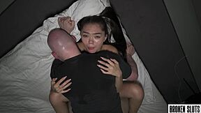 Submissive teen sneaks hard sex into college dorm