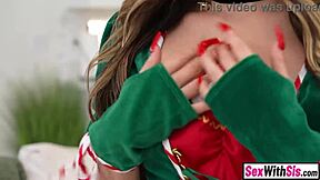 TEEN STEPSIS and her BIG ASS latina bestie take turns FUCKING stepbro's cock on christmas morning