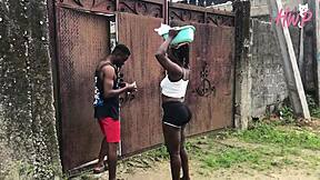 Horny Black Boy Fucks Sexy Water Seller Doggystyle Creampie
