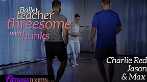 fit redhead charlie red spit roasted in gym threesome 💦😏